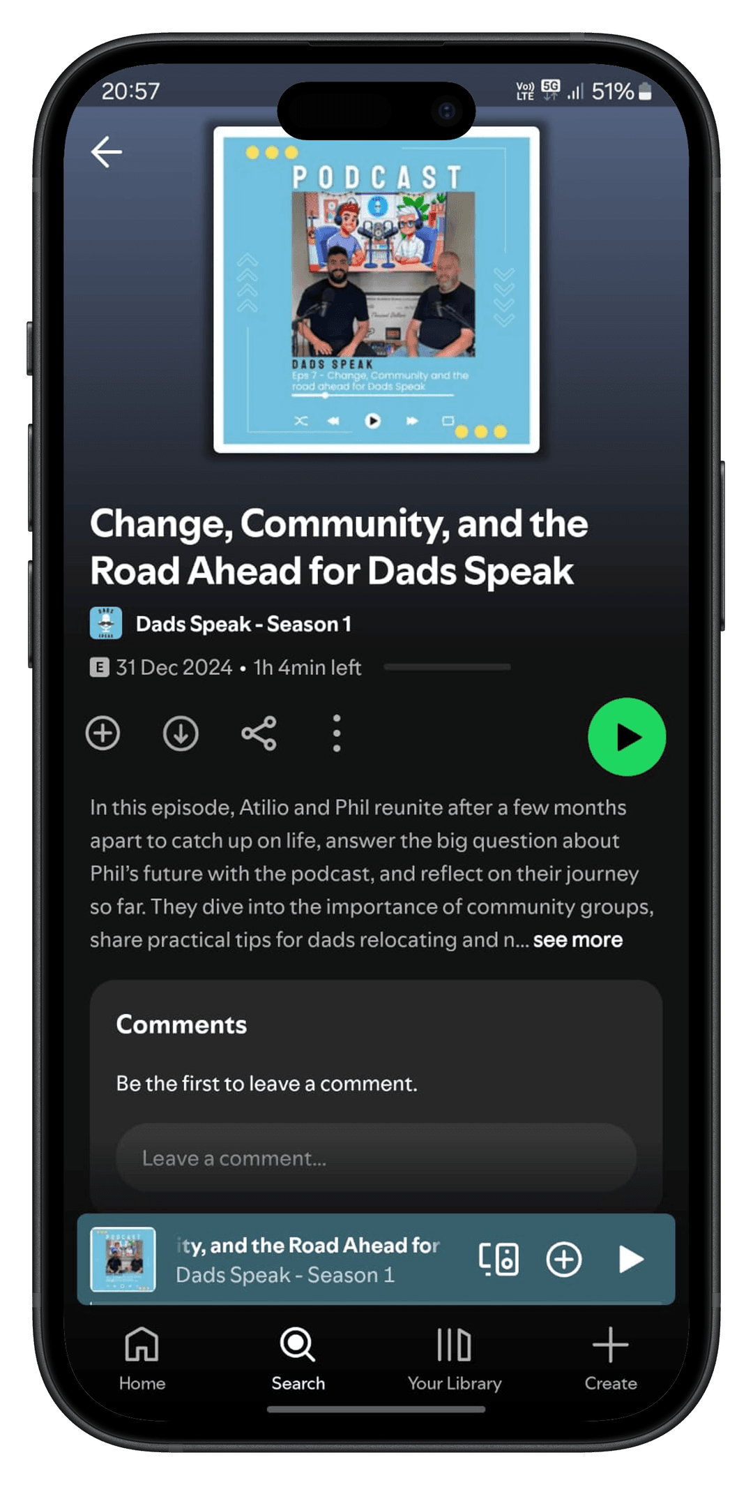 Dads Speak Podcast iPhone Mockup